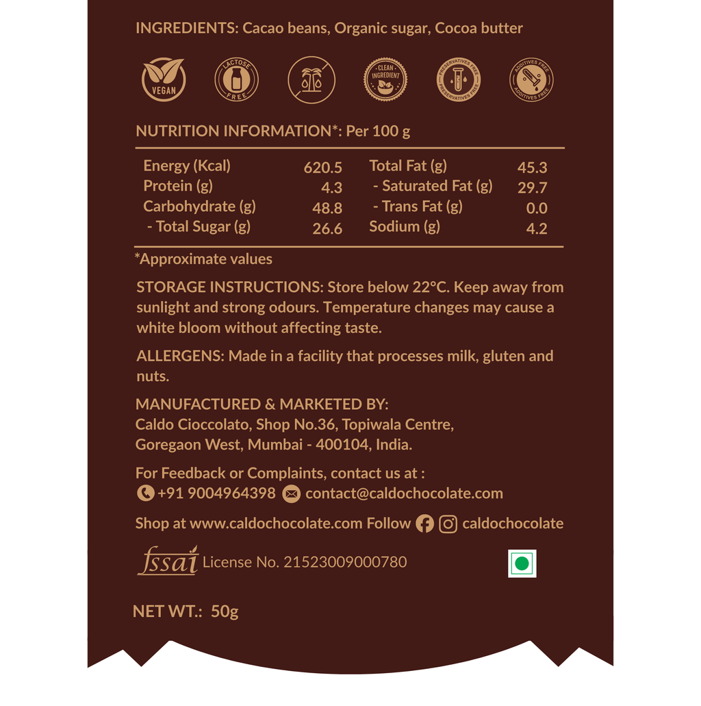 Smooth Focus I Ritual Chocolate I 70% Dark I No Refined Sugar