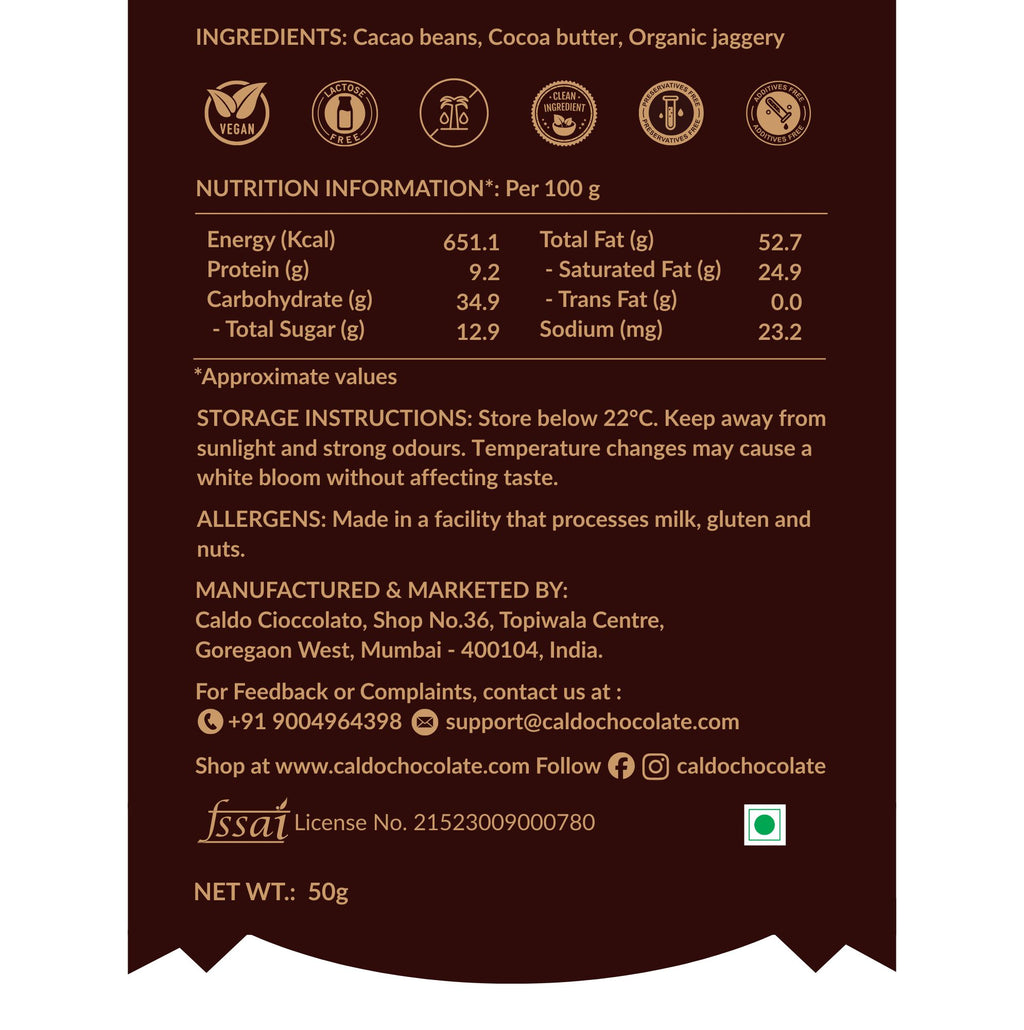 Deep Focus I Ritual Chocolate I 85% Dark I Jaggery Sweetened