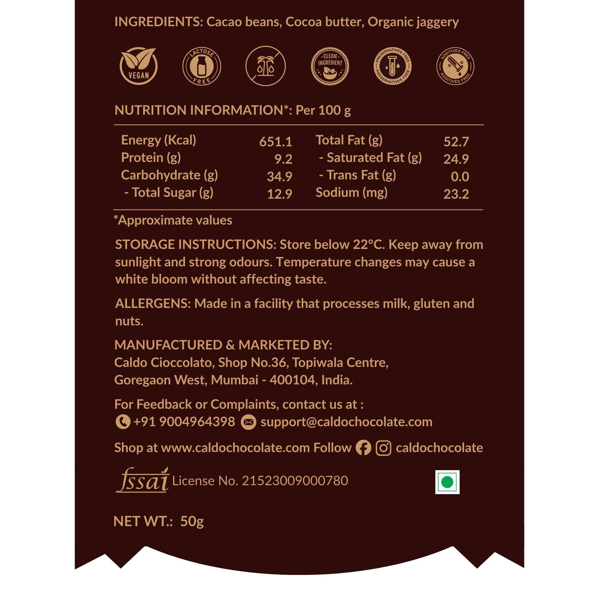 Deep Focus I Ritual Chocolate I 85% Dark I Jaggery Sweetened